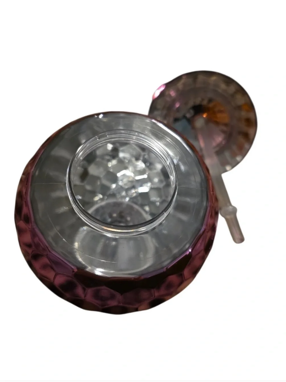 Iridescent Pink Ball Tumbler with Straw - Home Party Supplies
